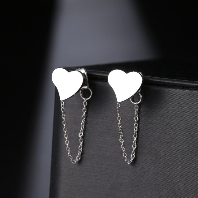 Stainless Steel Earrings 2022 Trend Cross Geometric Element Stars Heart Fashion Tassel Chain Earrings For Women Jewelry Friends
