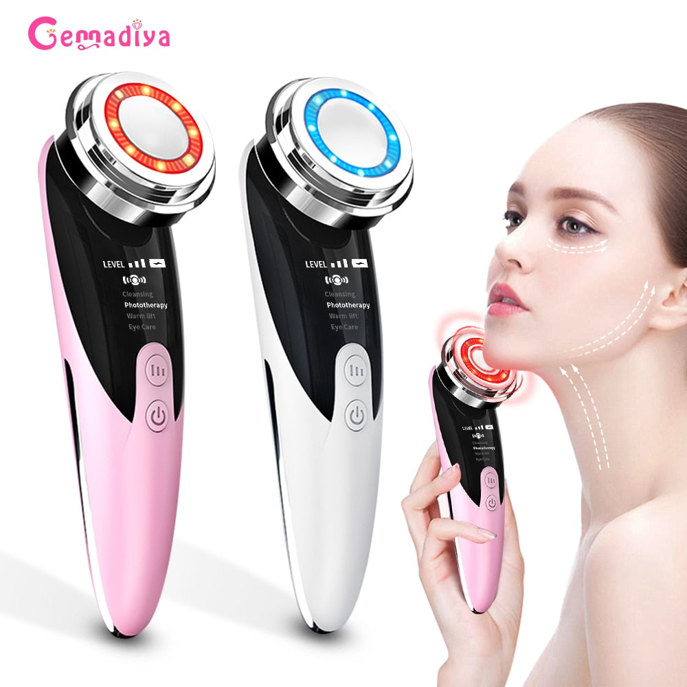 Face Massager Skin Rejuvenation Radio Mesotherapy LED Facial Lifting Beauty Vibration Wrinkle Removal Anti Aging Radio Frequency
